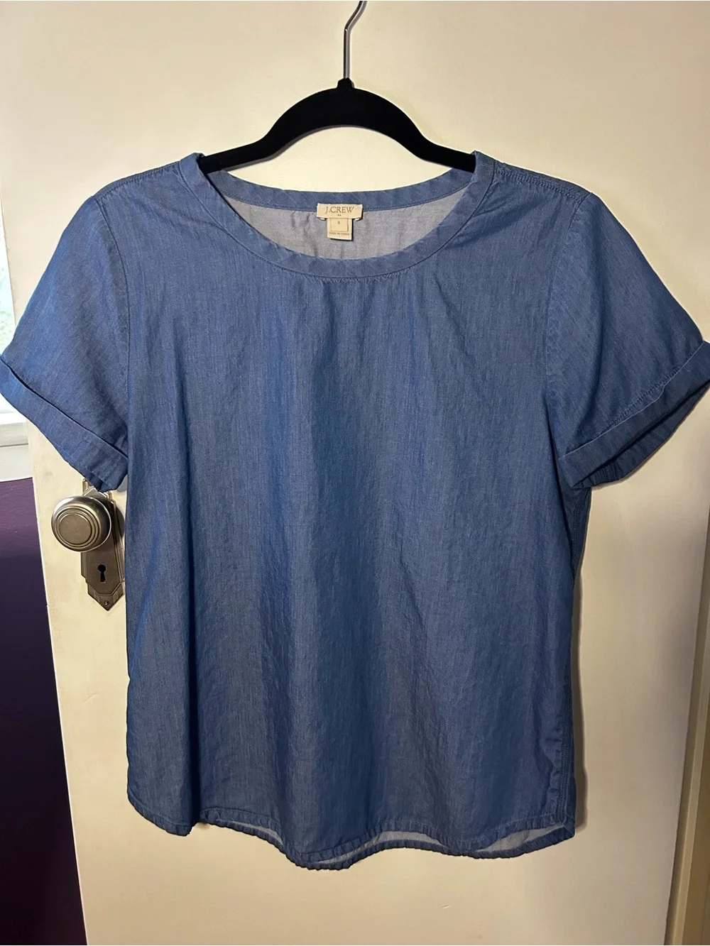 J. Crew Light Chambray Short Sleeve Top